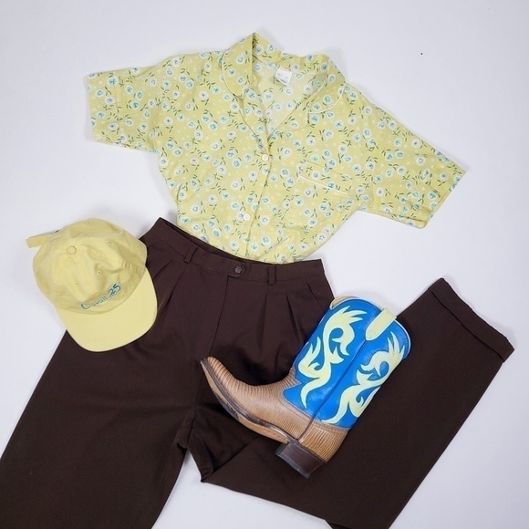 *Free With Purchase* 90s waffle t-shirt pyjama blouse pj's button down - Picture 4 of 13